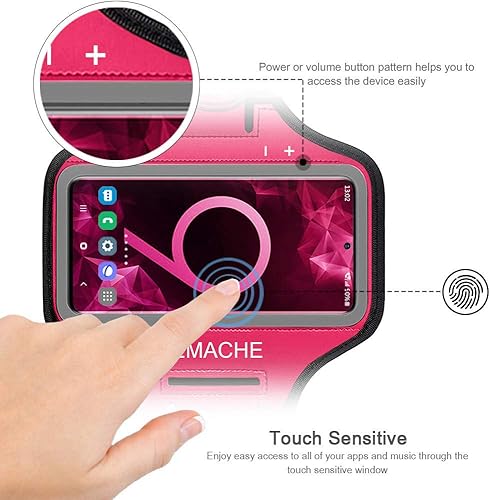 Miniatura 2 de Brazalete para Galaxy S10 S9 S8, JEMACHE Gym Running Ejercicios Entrenamientos Teléfono Banda para Samsung Galaxy S10S9S8S7 Edge (Rosa)