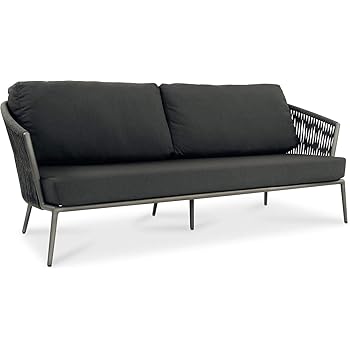 Amazon De Tingo Living Aruba Gartensofa Breites 2 Sitzer Lounge Sofa Outdoor Stoffbezug Wasserabweisend Aluminium Gestell Modern Anthrazit