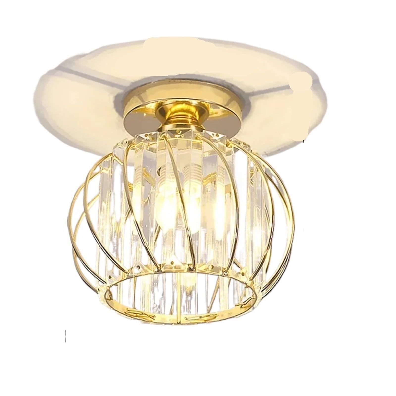 Light Shade Crystal Aisle Ceiling Light Fixtures for Corridor Balcony Ceiling Lampshade Dining Room Chandelier Decoration(Gold)