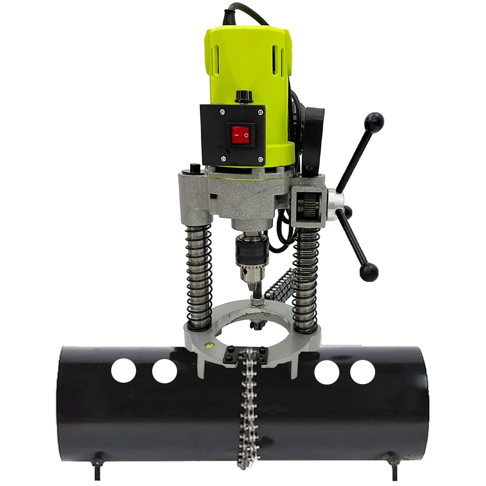 GYKOZY Pipe Opening Hole Machine, Electric Hole Opener with Speed Adjustable, 25-114mm Opening Diameter, Chain Type Hole Punching Tool, Holes Puncher