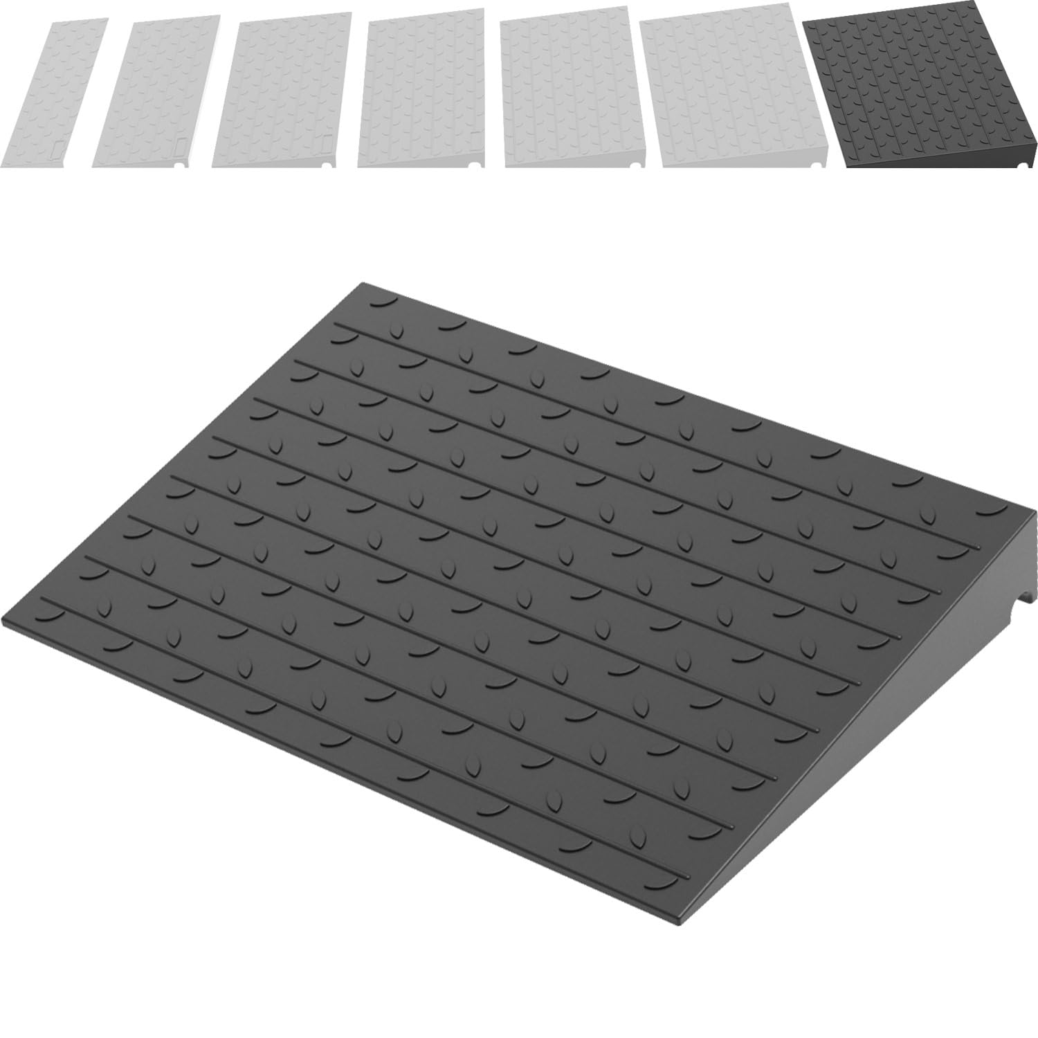 Rubebr Extensible rampa progowa, antypoślizgowa rama drzwi, do wózków inwalidzkich i skuterów, czarne kółka, rampa do futryny drzwi (10,5 cm)