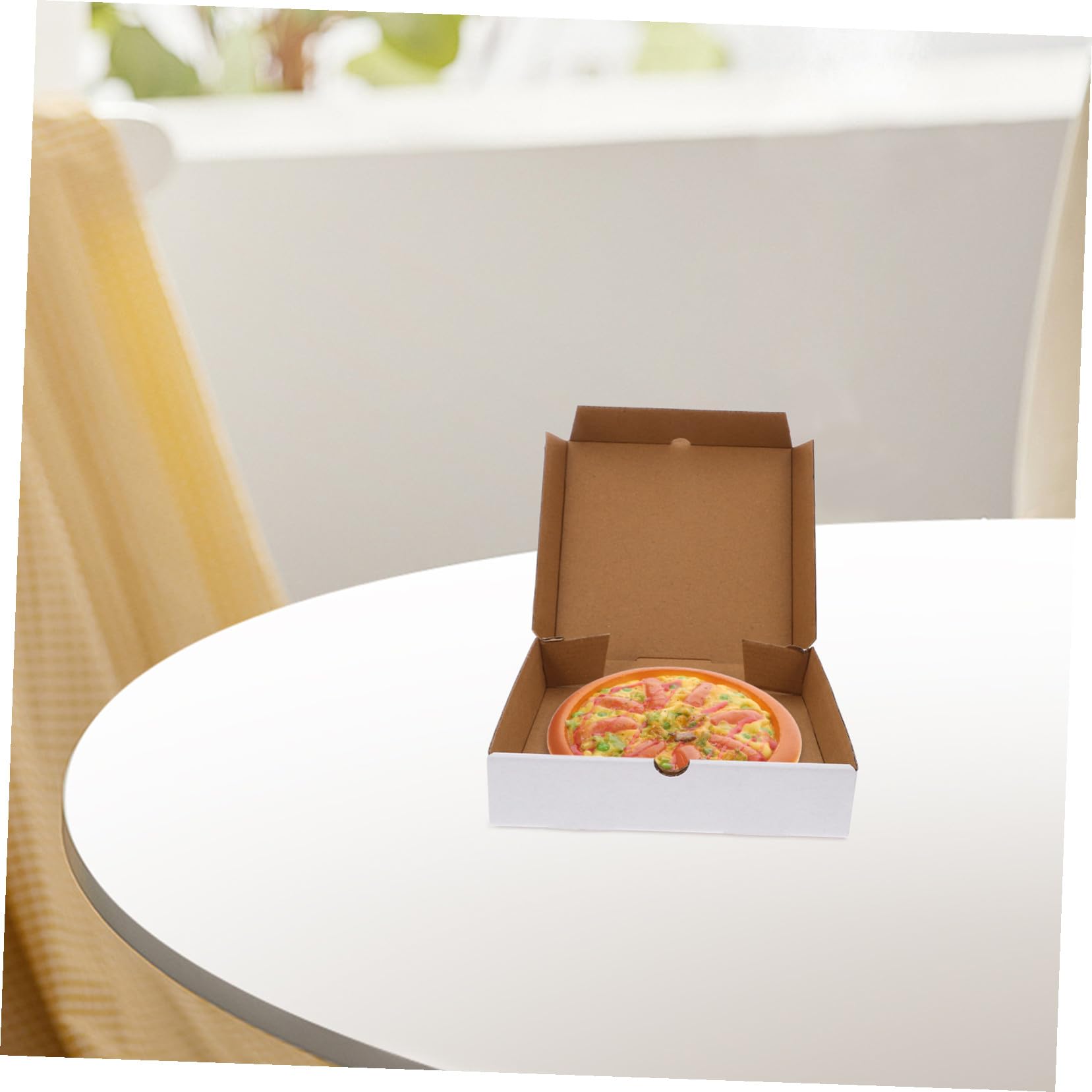 Mikinona 30 Szt. Szt Białe Kartonowe Pudełka Pizzę Cali Składane Pudełka z Falistego Papieru Kraft Wielokrotnego Użytku Do Pakowania Pizzy Ciast i Ciastek Wytrzymałe i Ekologiczne