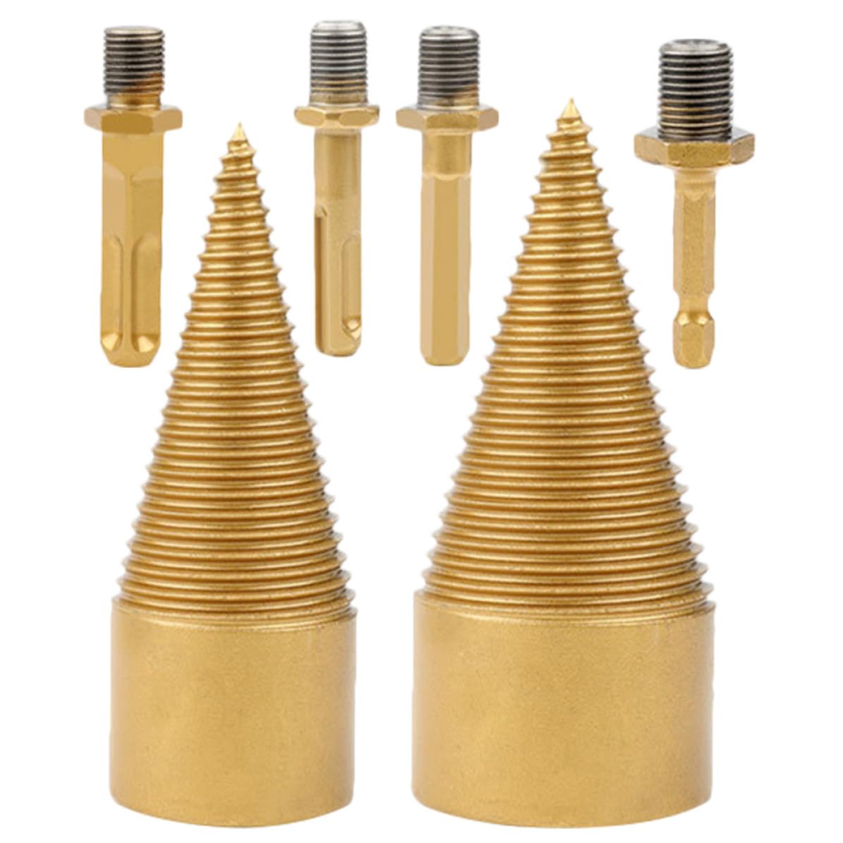 Wood Splitting Drill Bit for Firewood Log Splitter, Golden