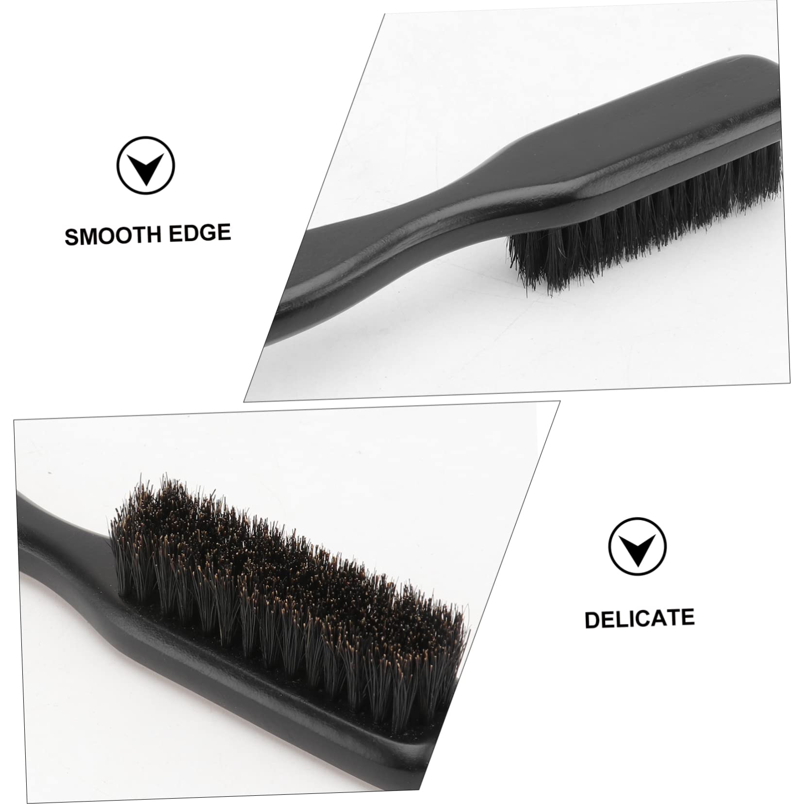 Mikinona 1pc Black Wooden Men's Beard Brush Long Handle Bristle Beard Shaping Tool for Grooming