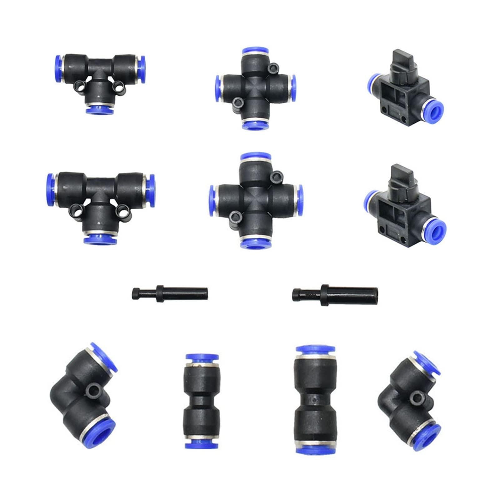 Złącze do węża ogrodowego 25/50 sztuk złączki pneumatyczne PU 1/2/3/4-kierunkowa prosta głowica łokcia trójnik złącze do 6 mm 8 mm rura rozdzielacz węża (kolor: Srebrny)
