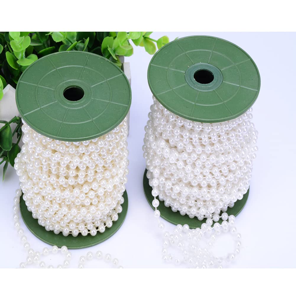 Guirlande De Perles Roses Swpeet 0,3 Et 0,8 Cm - Chaîne De Perles Artisanales Pour Décoration Mariage Et Fêtes