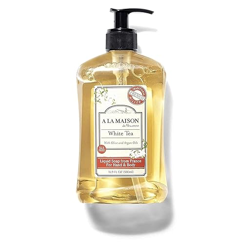 A LA MAISON Jabón líquido para manos, té blanco - Usos manos y cuerpo - Aceites esenciales, a base de plantas, vegano, libre de crueldad, sin