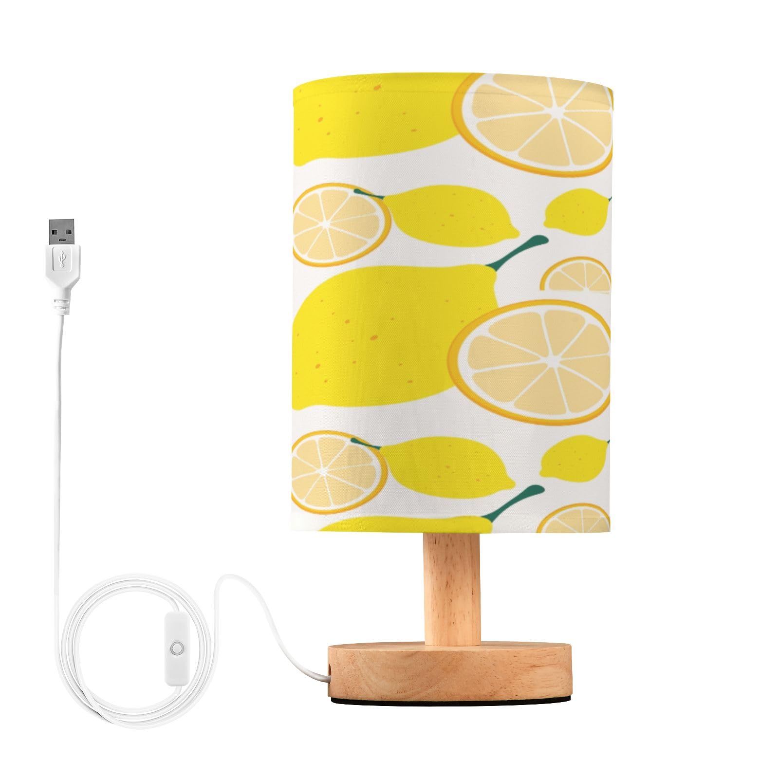Mnsruu Small Table Lamp for Bedroom Yellow Lemon Table Lamp Nightstand Lamp for Livingroom Office Reading Working Table Desk