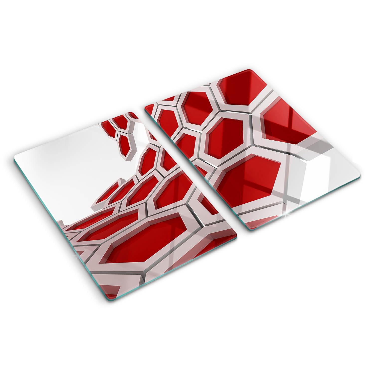 Planche en verre avec bords polis et décor 3D pour une cuisine moderne et soignée