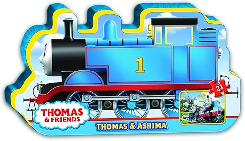 Ravensburger Thomas & Friends Thomas & Ashima - Rompecabezas de piso de caja en forma de tren de 24 piezas para niños, cada pieza es única, piezas
