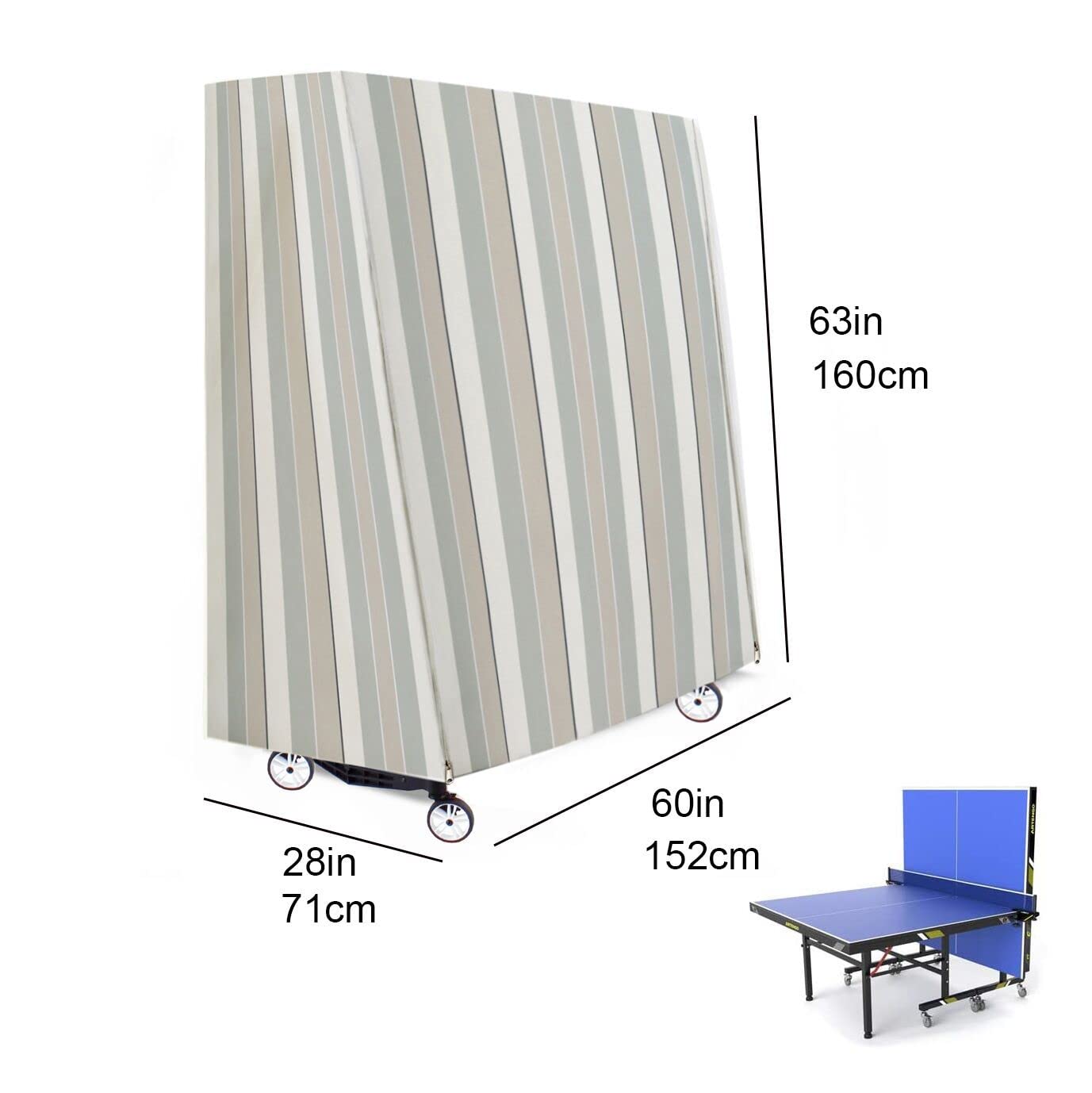 Copertura per tavolo da ping-pong impermeabile, resistente tessuto Oxford 600D, antivento, anti-UV, a prova di strappo per tavolo da ping pong per interni ed esterni