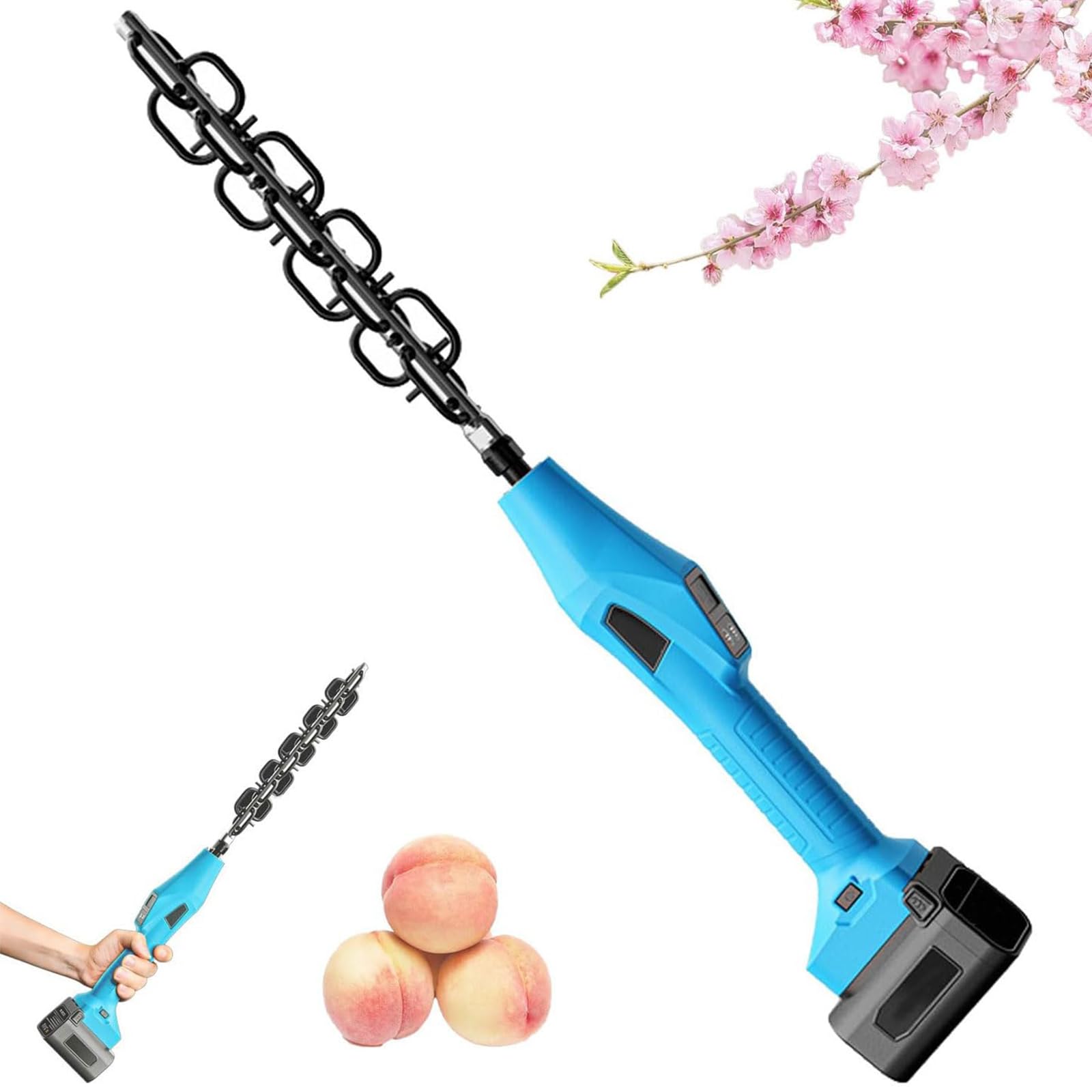 Strumento senza fili per sfoltire alberi da frutto, velocità regolabile, design reversibile, include 2 batterie, ideale per boccioli e fiori di pesco, prugna e ciliegio