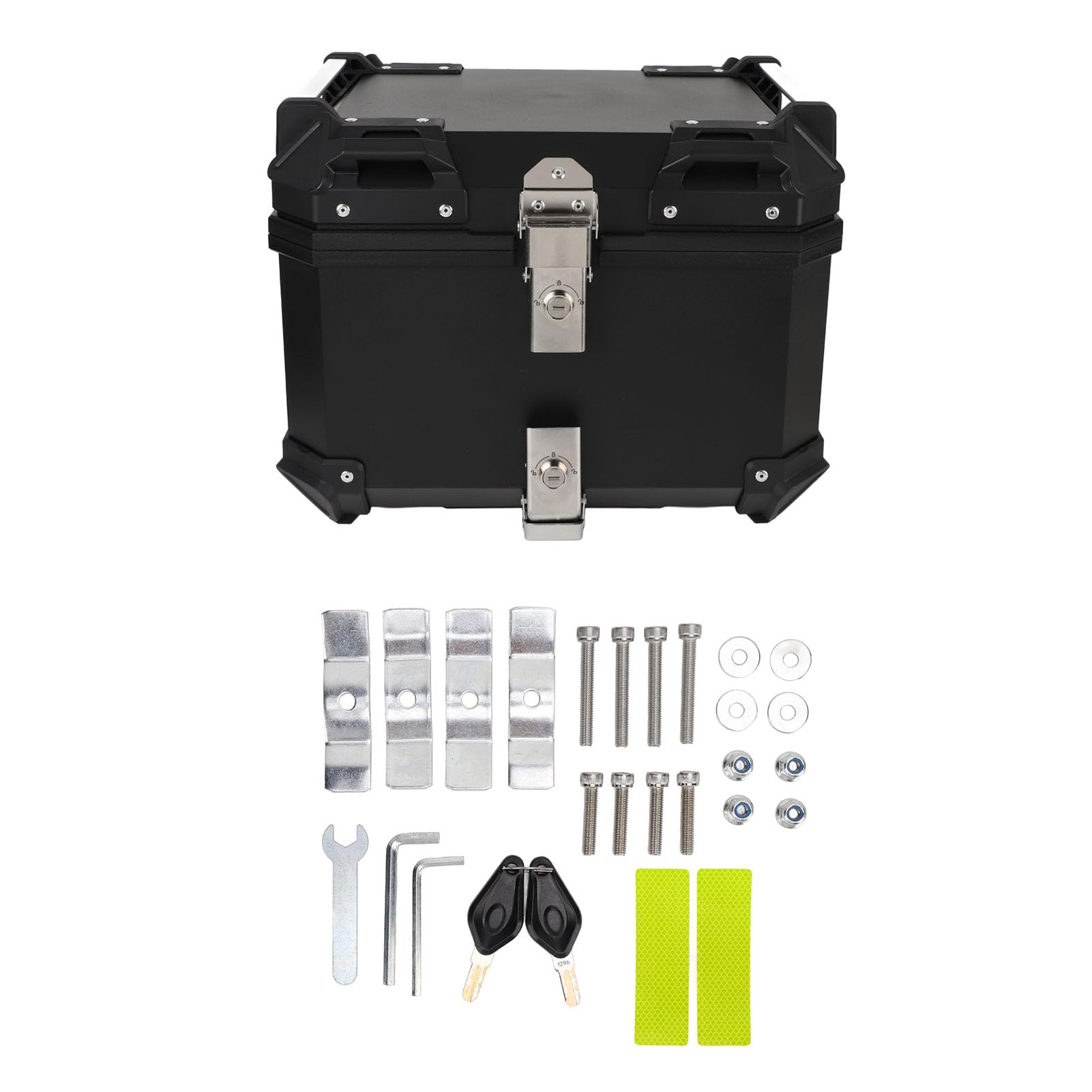 Ejoyous Kufer Górny z Tyłu Motocykla 45L ABS Skrzynia na Bagażnik Motocykla z płytką Szybkiego Uwalniania Wodoodporny, Zamykany Schowek 42 X 33 X 33 Cm dla Osób Dojeżdżających do Pracy w Trasie