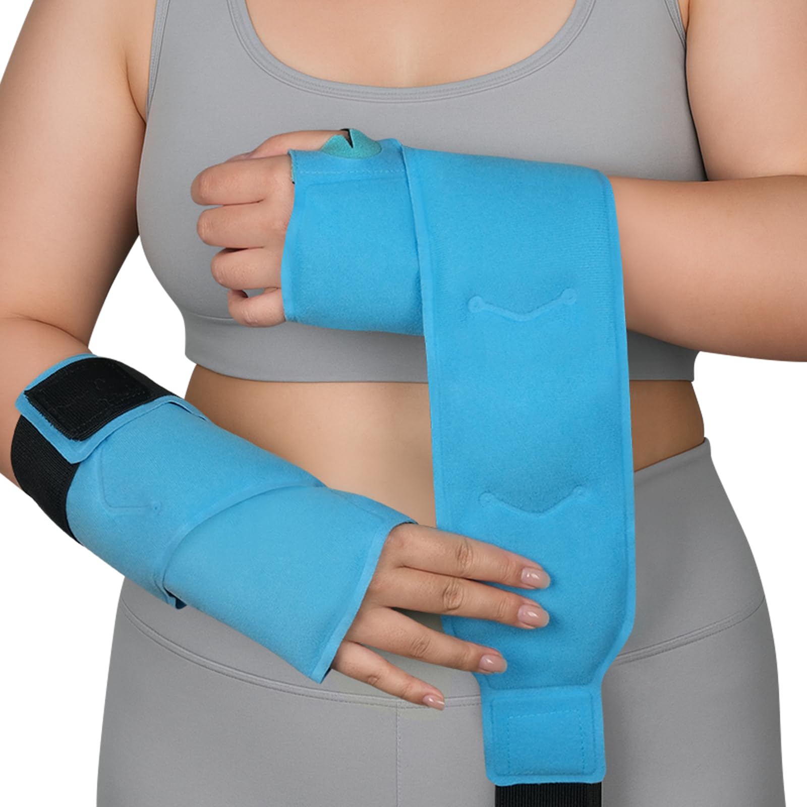 REVIX 24" Extra Long Wrist Ice Pack Wraps for Carpal Tunnel (2-Piece Set), Reusable Gel Hand Ice Packs for Wrist & Forearm Discomfort, Extended Coverage, Gel Pack with Hot & Cold Compressiom Therapy