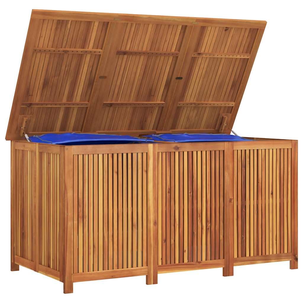 vidaXL Gartenbox, Aufbewahrungsbox mit viel Stauraum, Auflagenbox mit wasserfestem Beutel, Kissenbox Deckenbox Gartenaufbewahrungsbox, Massivholz Akazie