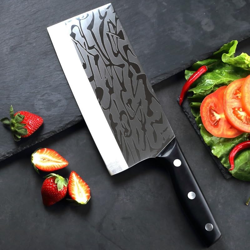 DAXXIN Meat Cleaver,Cleaver Knife, Kitchen Knife 8 Inch Chinese Chef Knife Meat Slicing Knife Stainless Steel Cleaver Knife