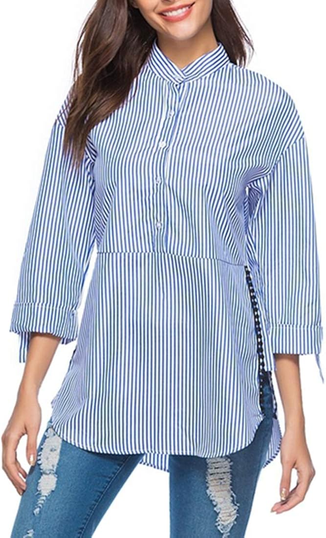 Camicia Donna Floreale In Cotone - Manica Lunga, Scollo A V, Modello Casual, Per Primavera E Autunno - Foto 3