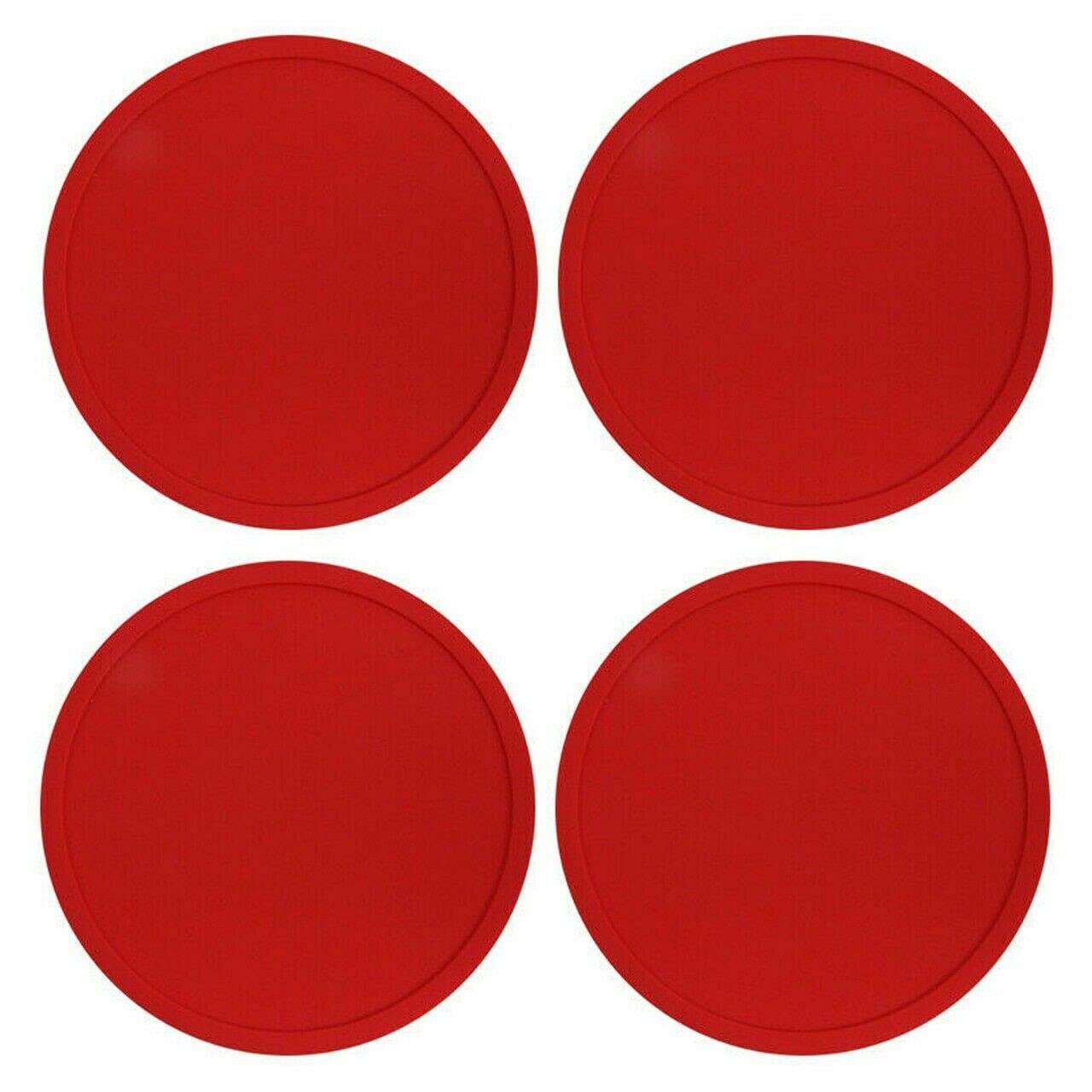 Luebel® Drink Coasters Set of 4,Premium Rubber Silicone Non-Slip Washable Coasters Place Mat For Hot Drink Coffee Tea Mug Pads 4 Pack (Red)