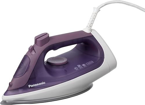 Panasonic NI-S630 Hierro de vaporseco, ergonómico de 1500 W con suela de cerámica y ranura en forma de U, apagado automático y anti-calc