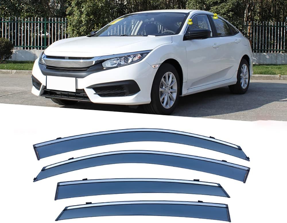 PANXUC Car Wind Deflectors for CIVIC 2016-2021, Side Window Wind Rain Deflector Window Visor Sun Rain Guard Smoke Guards