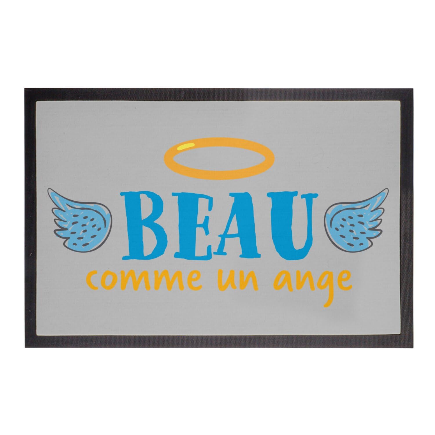Paillasson gris 60x40 fini les traces tapis entrée ange garçon