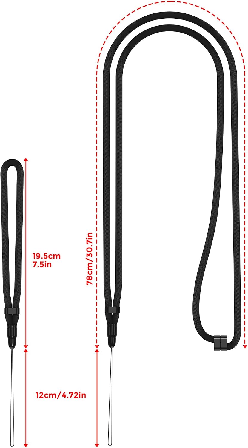 2-in-1 Fan Lanyard Compatible with Shark ChillPill FA02X Series | Adjustable Crossbody Strap and Wrist Strap for Hands-Free Carrying, Black