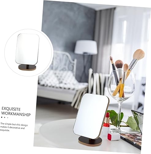 Miniatura 5 de Mesa de maquillaje portátil Espejo giratorio Vanidad de escritorio Espejo cosmético simple de madera