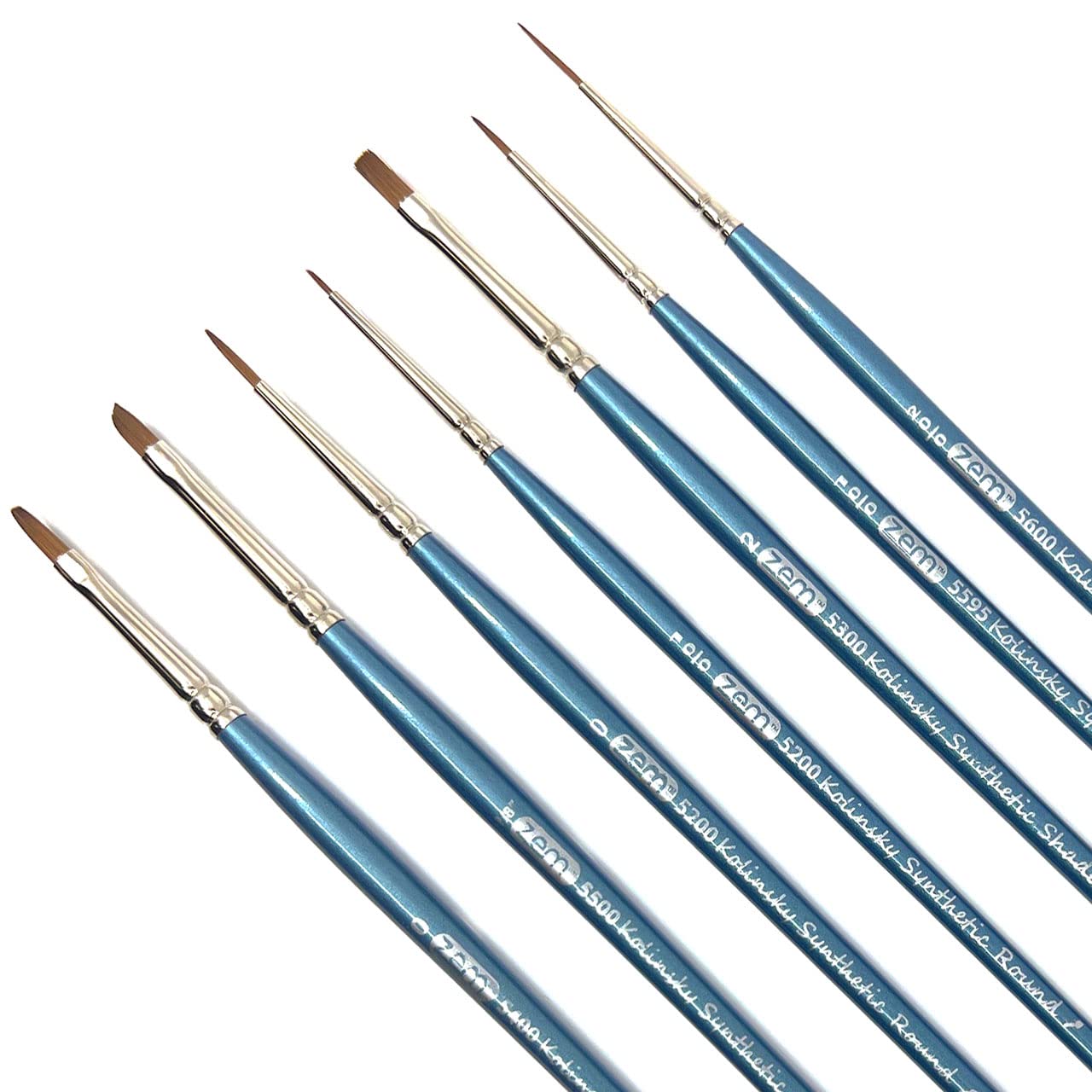 ZEM Pincel Kolinsky Pincel Sintético Acuarela Set 7 piezas | Set de detalles finos