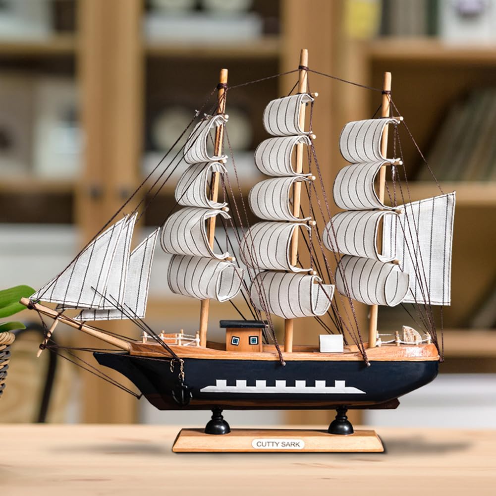 Thaookte Holz Segelboot Modell, Schiff Maritime Deko Mit Leichter Schnur, Segelschiff Deko, Segelschiff Deko Maritim Segelboot Deko Für Weihnachten Wohnzimmer Büro Schreibtisch Deko Geschenke