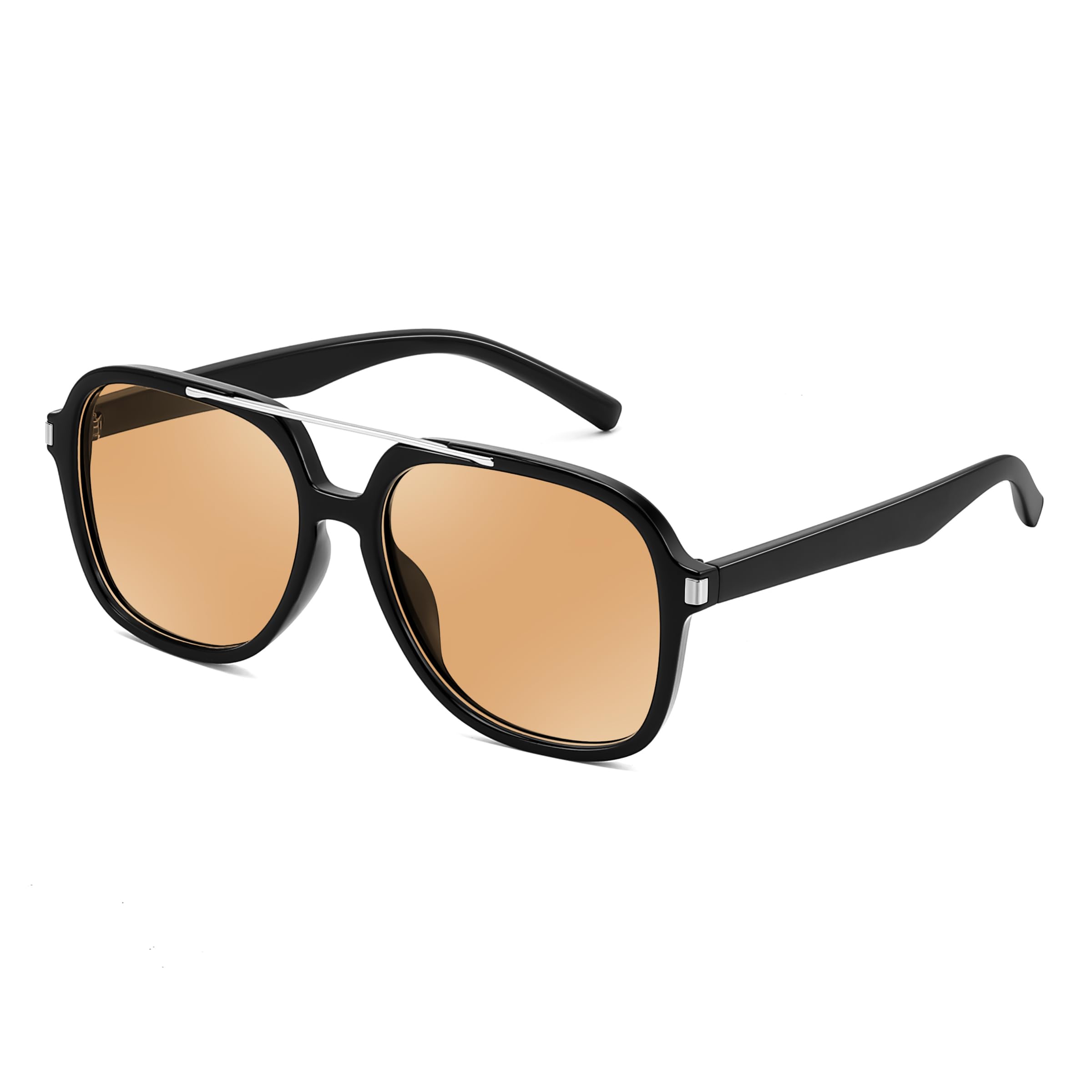 FEISEDY Trendy Aviator Sunglasses for Women Men Square 70s Lightweight Shades B4199