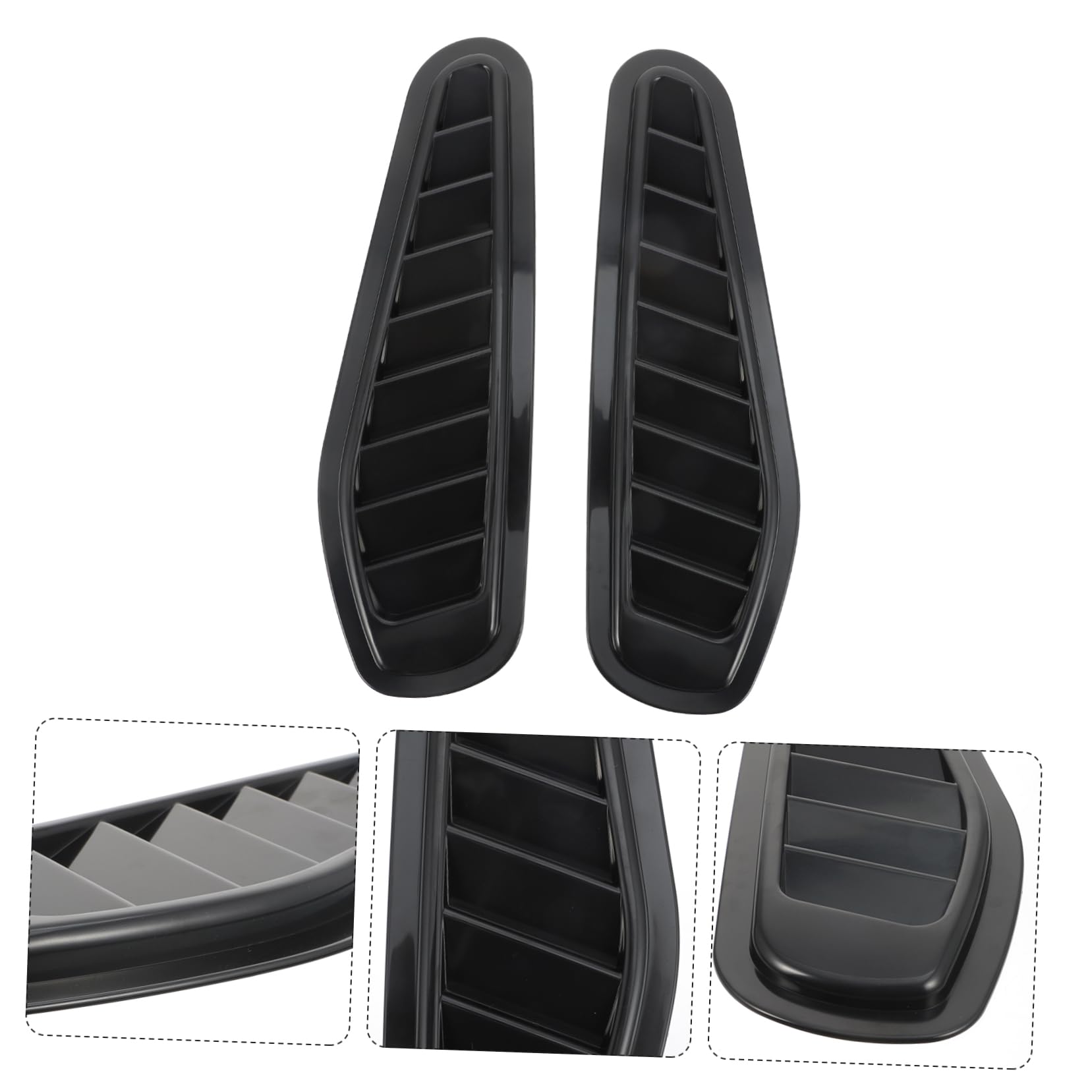 GLEAVI 1Pair Car Exterior Hood Cover Engine Cover Decoration Air Flow Decorative Strip Easy to Apply Car Intake Scoop Vent Cover Durable and Stylish Auto Accessory