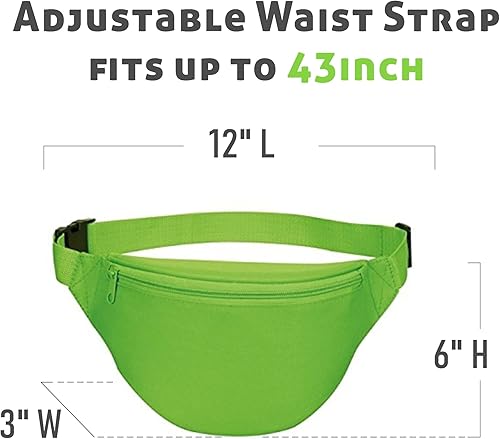 Miniatura 4 de MISSMOON - Riñonera ajustable con 2 cremalleras para viajes, deportes, correr, senderismo, caminar, ciclismo, cintura, riñonera para hombres