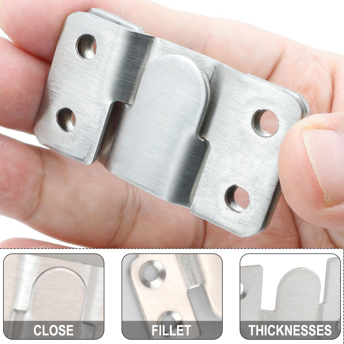 10Pcs Flush Mount Bracket Stainless Steel Sectional Interlocking Furniture Connector Z Clip Bracket Heavy Duty Photo Frame Hook (Large,5.5CM)