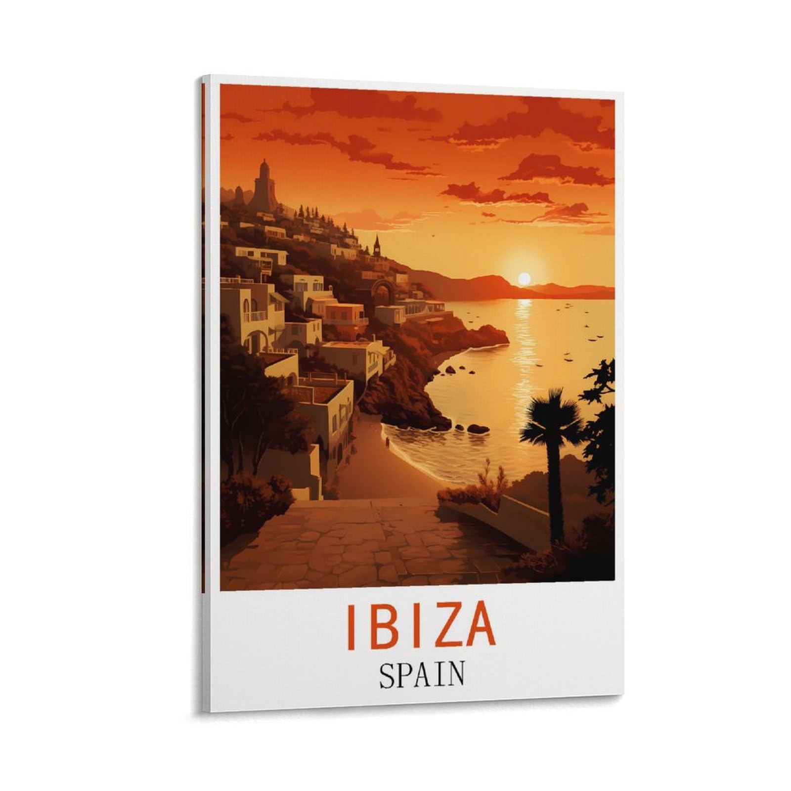 Hsayyiii Frame-Style Ibiza Spain Vintage Travel Posters 08X12inch(20X30cm) Canvas Art Poster And Wall Art Picture Print Bedroom Decor