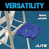 Vista 3 de LITE Escalera de aluminio de 4 pies con bandeja de herramientas, capacidad de carga de 250 libras, tipo I, LP-2111-04