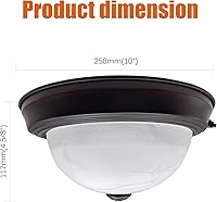 Vista 7 de Facon Lámpara de techo de 12 V para caravana, lámpara LED de comedor de 10 pulgadas con interruptor, bronce aceitado y cristal de alabastro