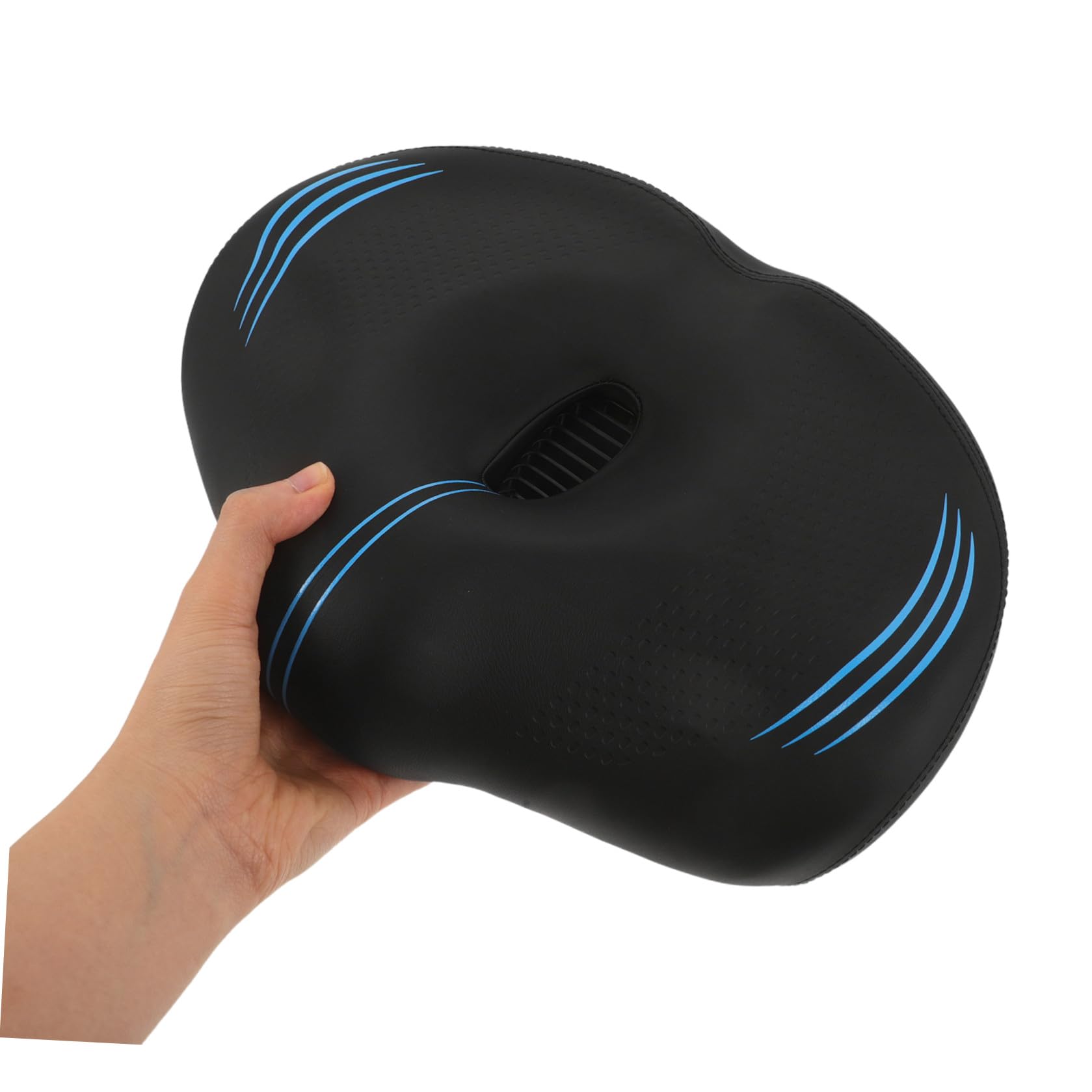 SHINEOFI Sella Bici senza Naso Extra Larga Imbottita per Uomo e Donna | Seduta Ergonomica Ventilazione Cava, Base Allargata, Plastica Pu e Metallo, per Bici da Città e Fuoristrada