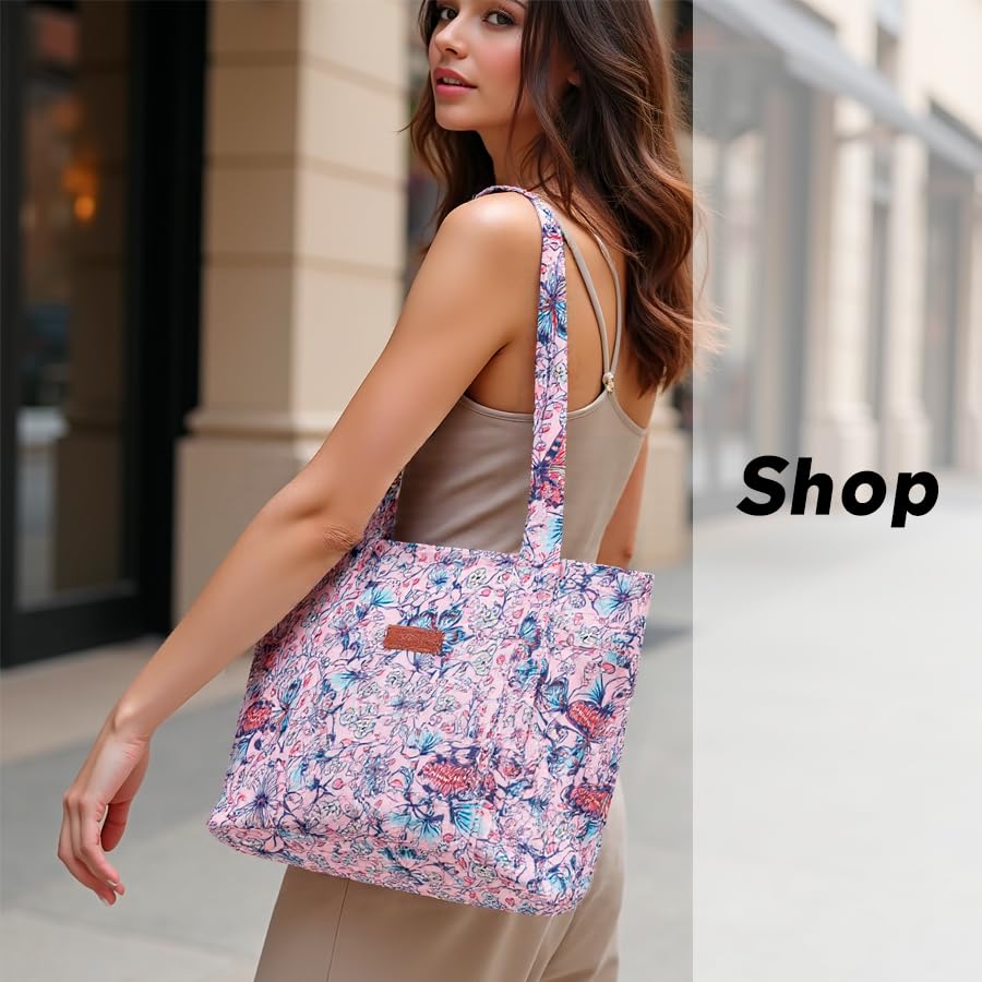 Bolso Tote para mujer, lona grande con cierre miniatura 6