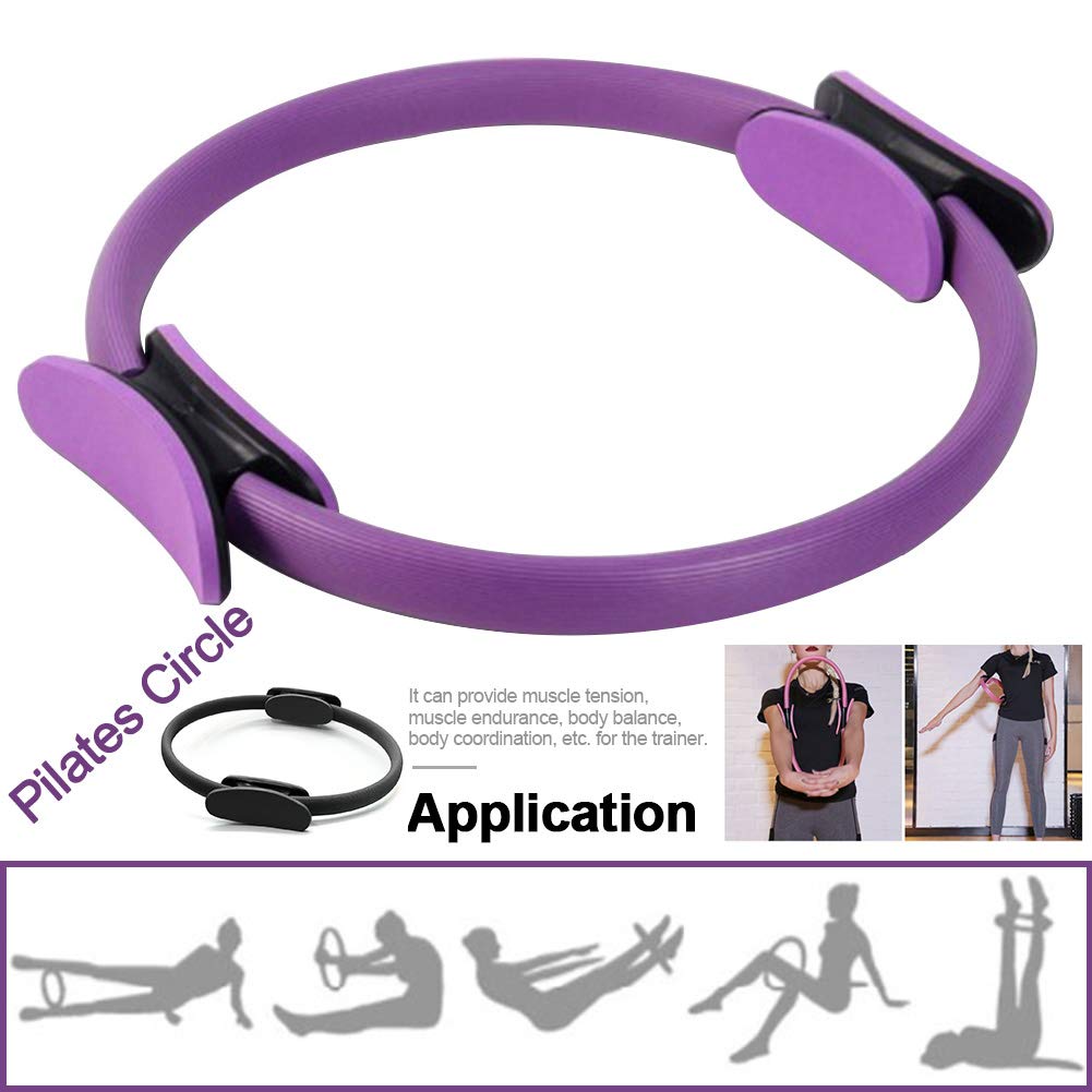 Kółko pilates, Magiczny pierścień do uprawiania sportu Opór Sportowy Koła Pilates Kobiety Fitness Koła Yoga Kinetyczne narzędzia do treningu Pilates Akcesoria,Czarny