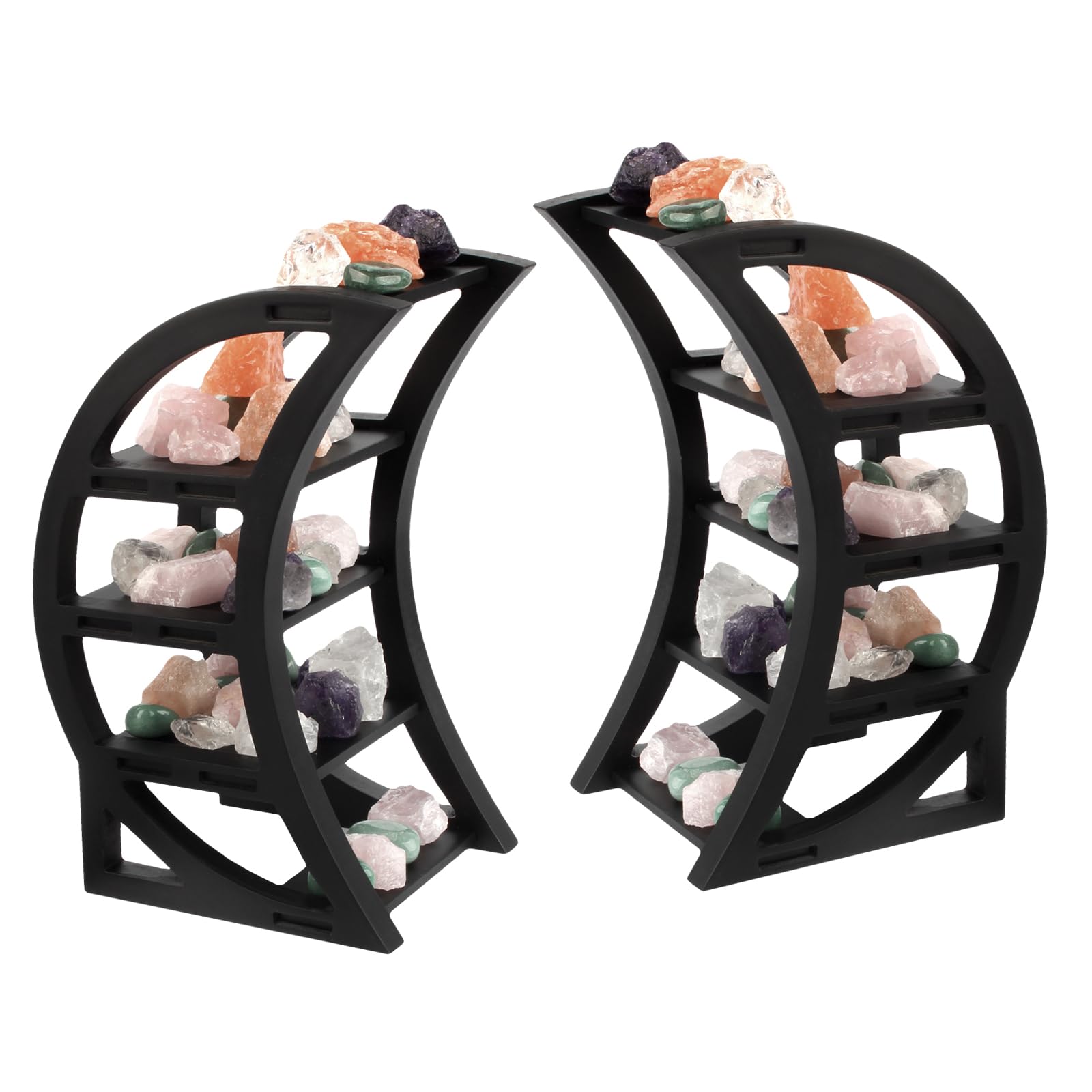 Étagère en bois en forme de croissant de lune pour créer un cocon zen