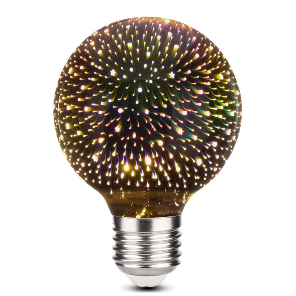 Funey - Confezione da 4 lampadine a LED con effetto fuoco 3D, per illuminazione d'atmosfera decorativa E27 G80 Edison 7 W 160 lm 220-240 V, senza sfarfallio, non dimmerabili