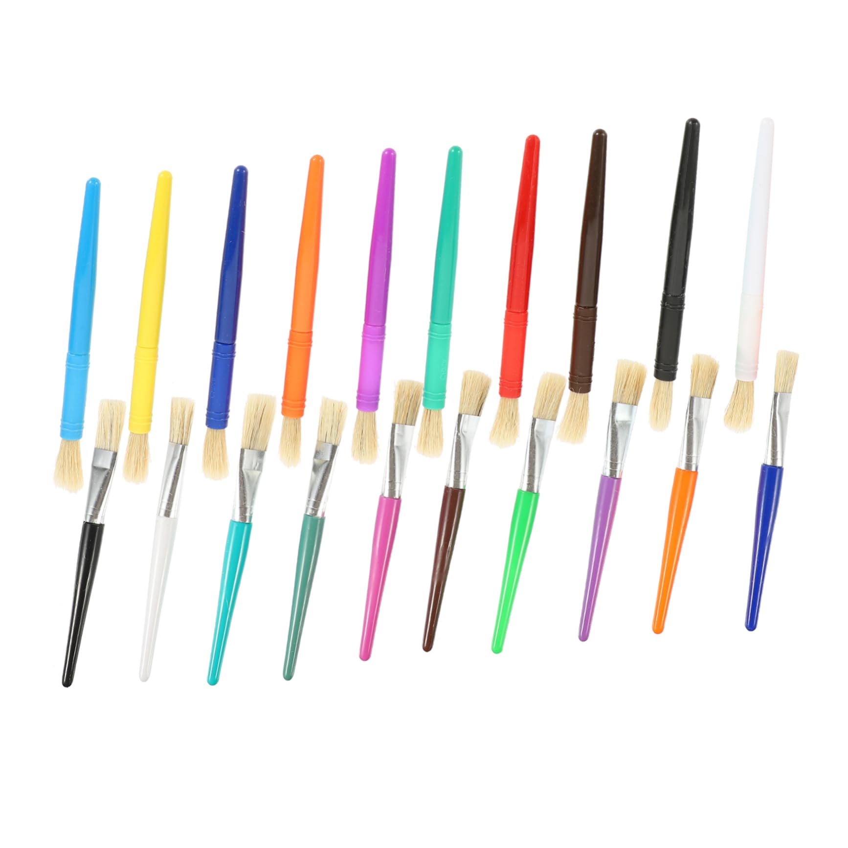 Operitacx 2 Series Pinceles De para Acrílica Y Óleo para Cerdas Suaves Y Mango Plástico Resistente para Manualidades Y Dibujo Artístico 20 Piezas*2