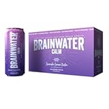 BrainJuice BrainWater Calm, Water for Clean Energy, Focus & Relaxation Support, Gluten Free, Zero Sugar Drinks w/Ashwagandha, Alpha GPC, Vitamin C & B, Organic Green Tea, Lavender Lemon Balm, 8 Pack
