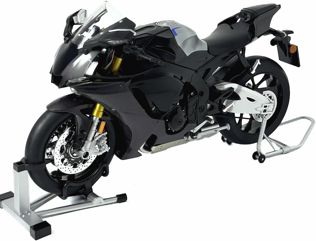 - 1/6 Motorcycle Model, Alloy Dynamic Simulation Motorcycle with Ignition System and Smoke Spray, Idea Gift for High Speed Bike Lovers (R1M)