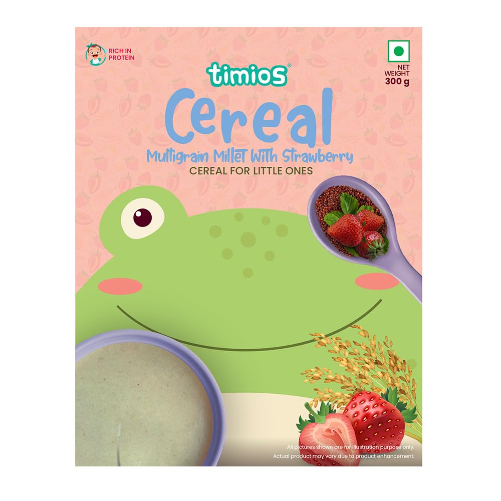 timios Instant & Healthy 100% Natural Mango Ragi & Rice Cereal With Milk Benefits- 300 g (Strawberry) (B0C8BJNH6H) Amazon Price History, Amazon Price Tracker