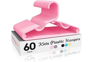 HOUSE DAY Baby Clothes Hangers 60 Pack | 11" Kids Pink Hangers...