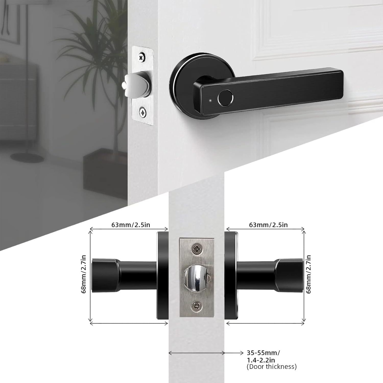 Bіg Sаlе Keyless Entry Door Lock Smart Biometric Fingerprint Door Lock Safe Front Door Handle with Fingerprint Bluetooth App Key Unlock for Home Office Apartment Garage School Wooden Door by Nyboer (Black) 🔥 Cаѕhbасk uр tо 70% Keyless Entry Door Lock Smart Biometric Fingerprint Door Lock Safe Front Door Handle with Fingerprint Bluetooth App Key Unlock for Home Office Apartment Garage School Wooden Door by Nyboer (Black)