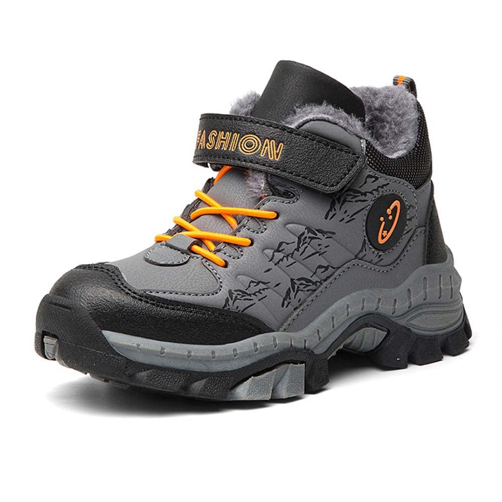 HESBITEUL Boys Girls Water Resistant Hiking Boots Anti Collision Non Slip Athletic Outdoor Ankle Walking Shoes
