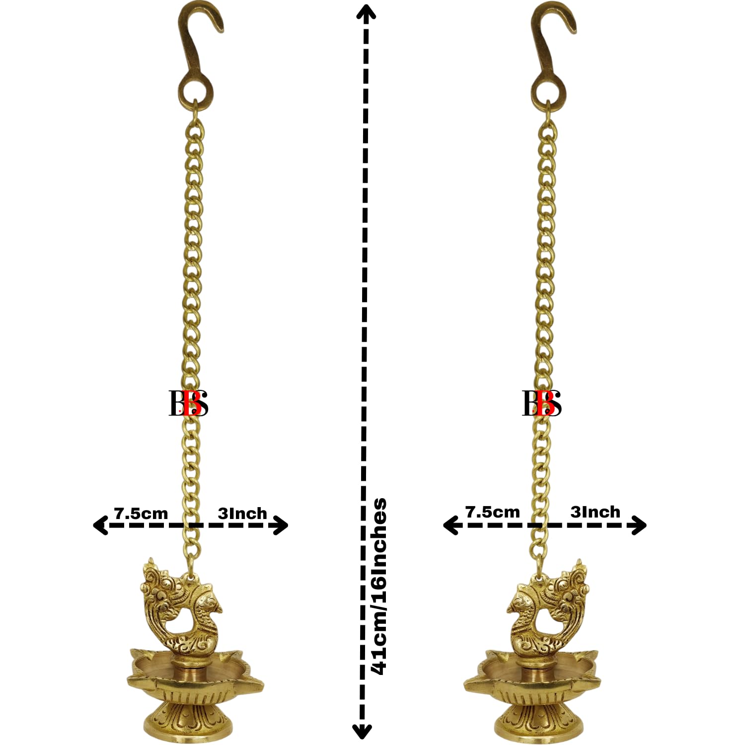 Brass Peacock Diya Set - Diwali Home Decor -3