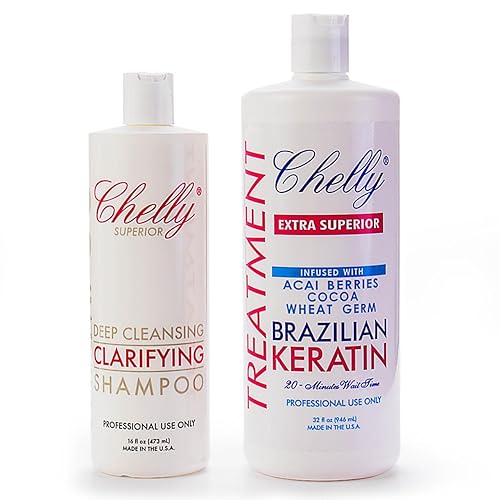 Chelly Keratina brasileña extra superior infundida con bayas de acaí, cacao y champú clarificante COMBO